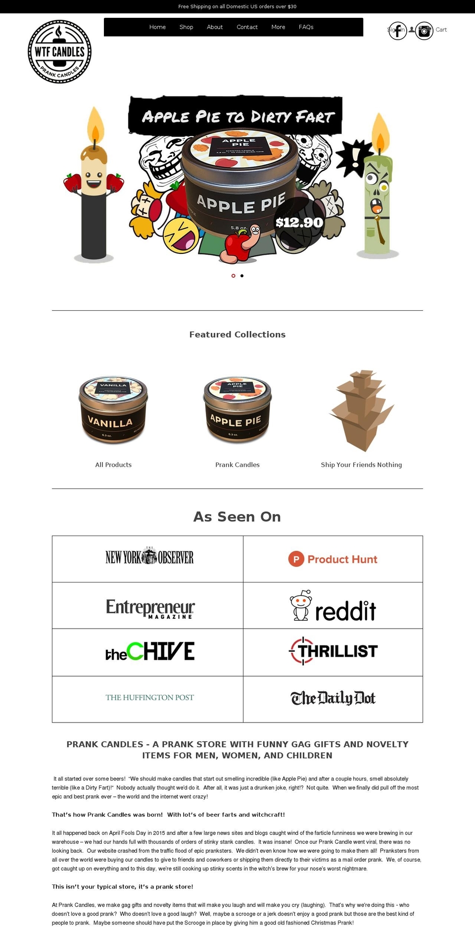 10-3-2017 Prank Candles (Based on Solo) Shopify theme site example wtfcandles.com