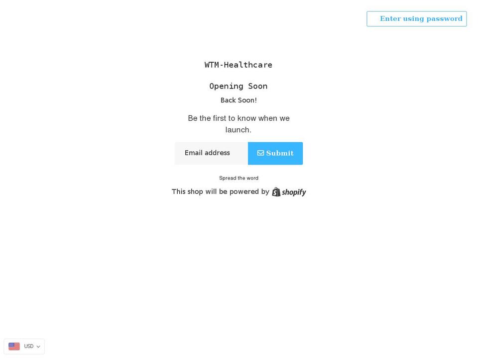 wtmhealthcare.myshopify.com shopify website screenshot