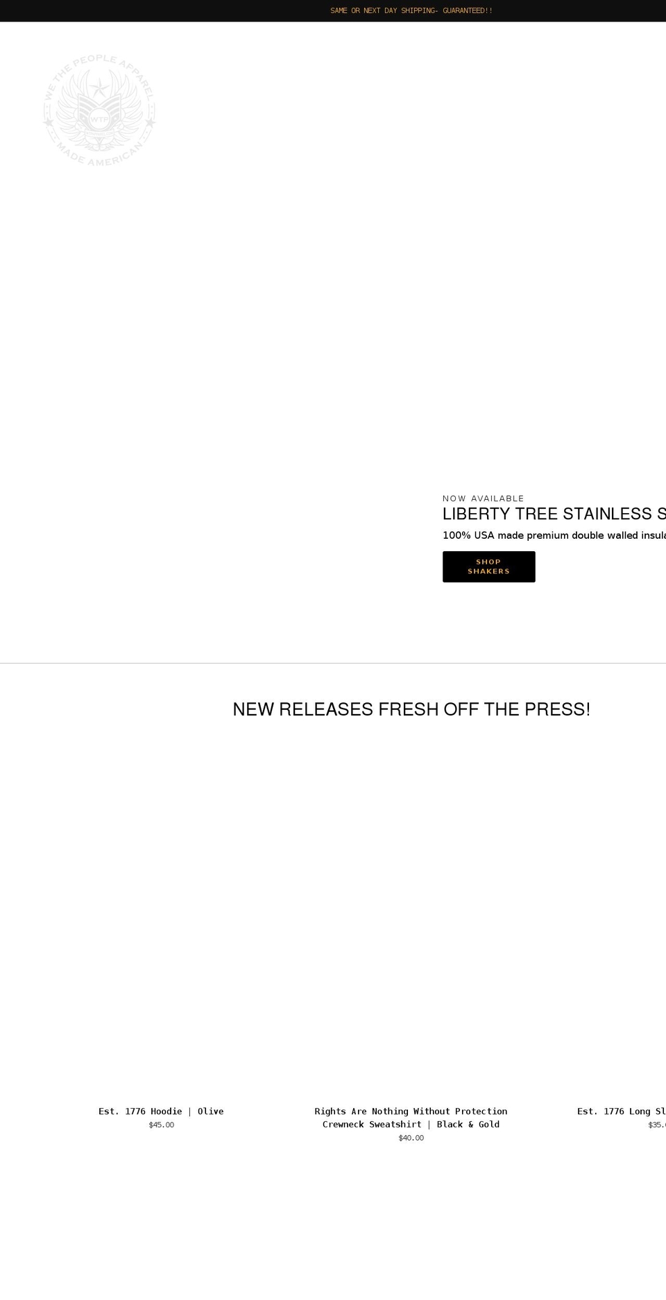 wtpapparel.com shopify website screenshot