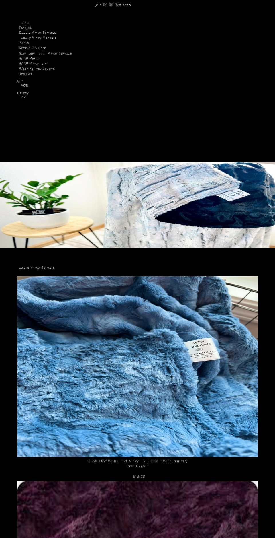 wtwblankets.com shopify website screenshot