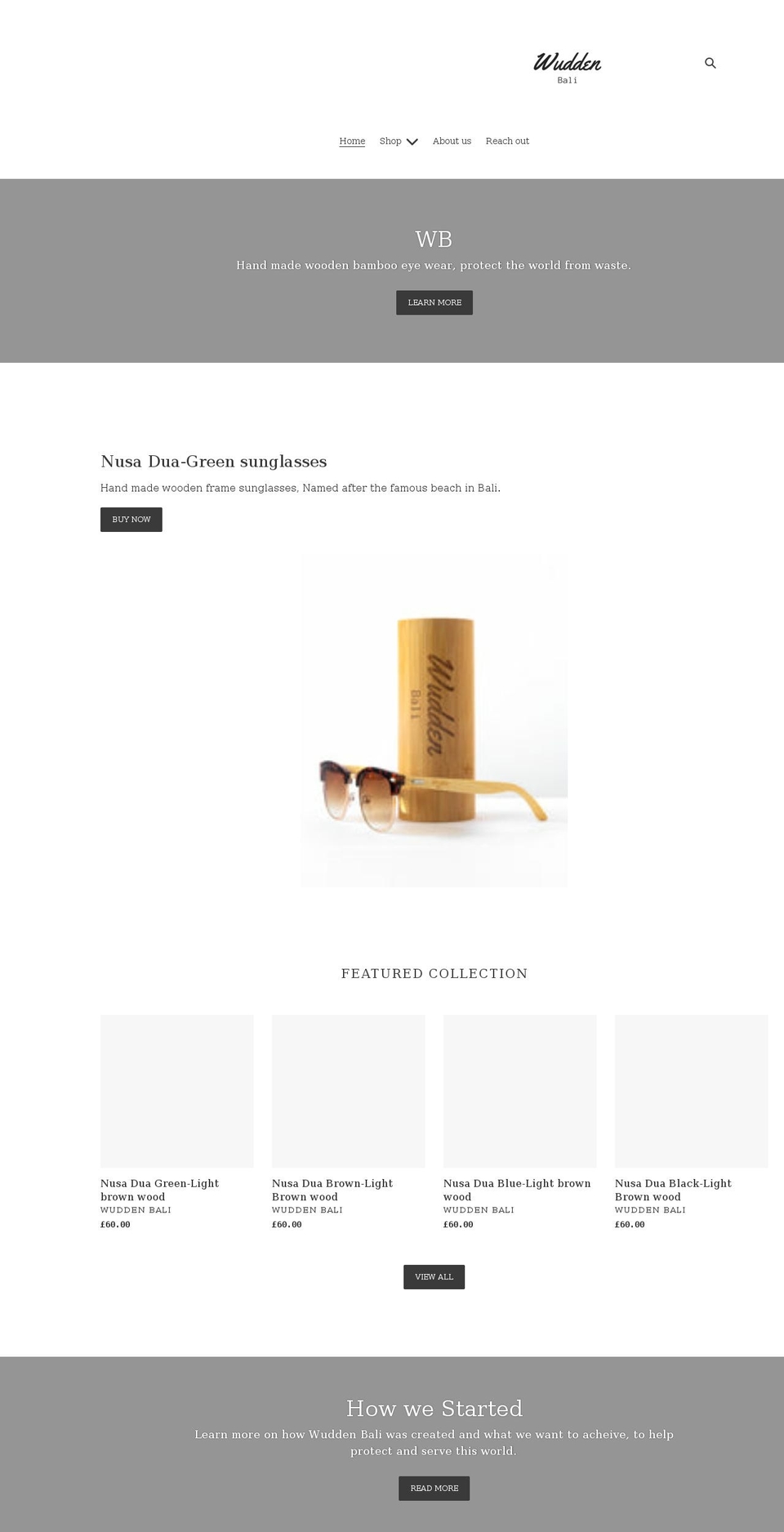 wuddenbali.com shopify website screenshot