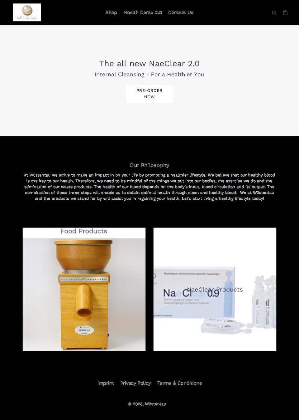 wuestentau.com shopify website screenshot
