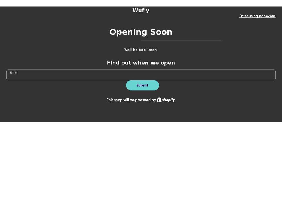 wufiy.com shopify website screenshot