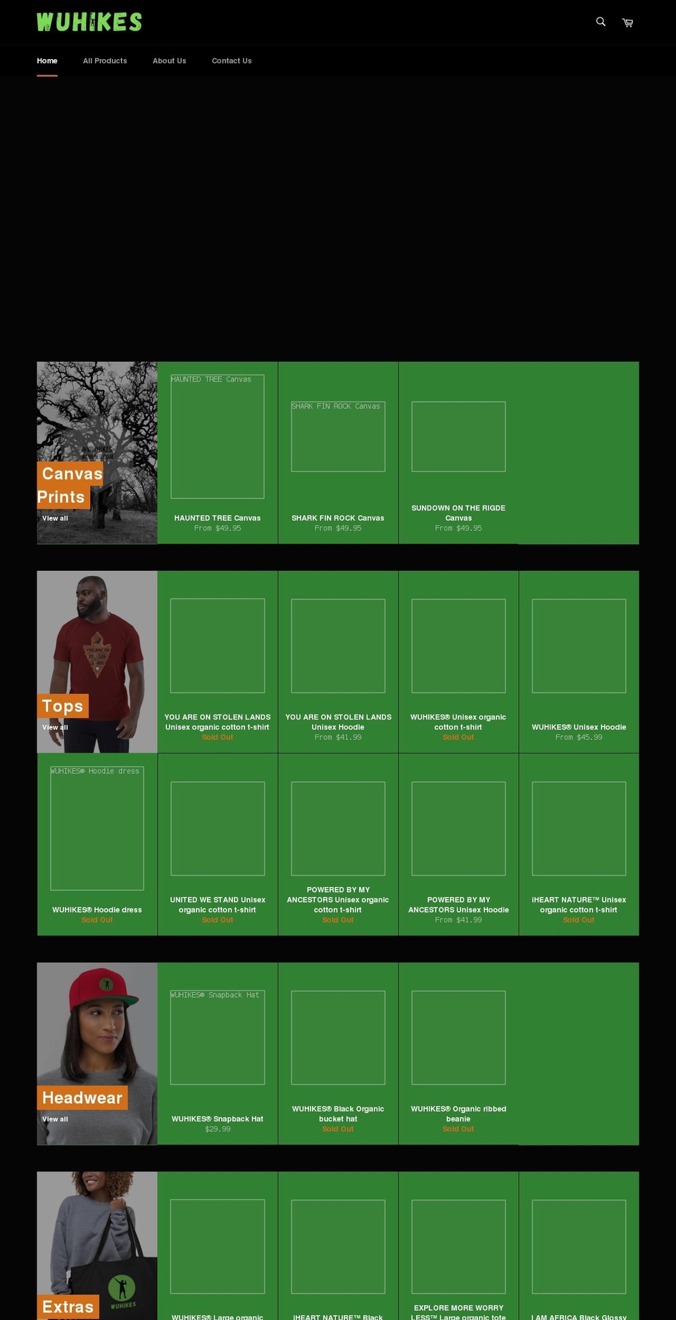 wuhikes.com shopify website screenshot