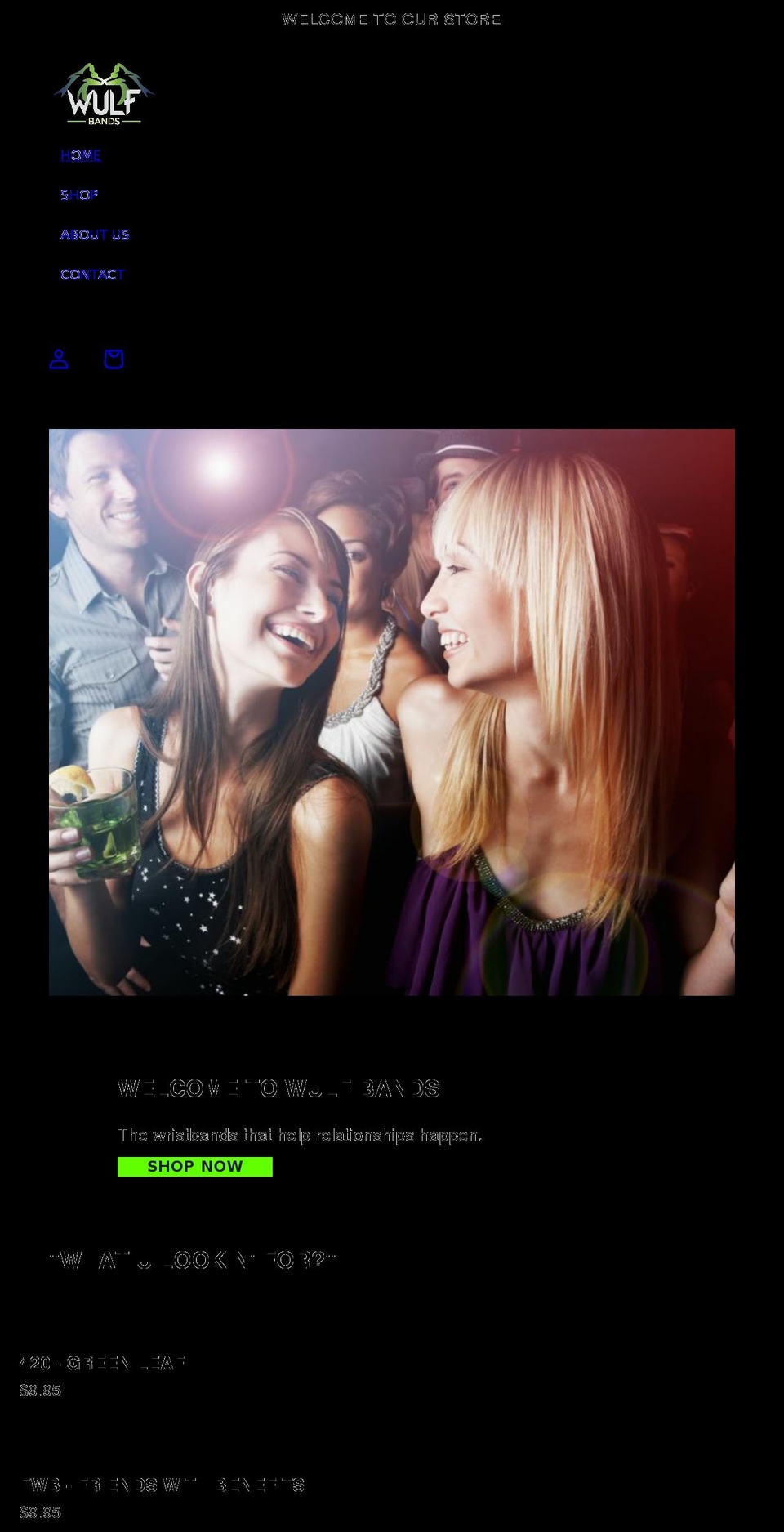 wulfbands.com shopify website screenshot