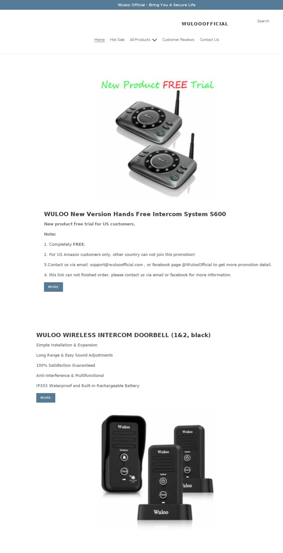 wulooofficial.com shopify website screenshot