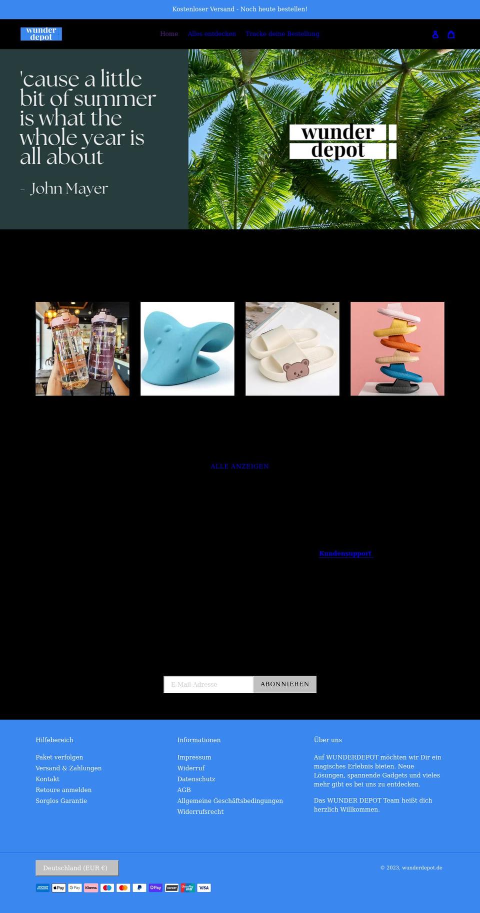 wunderdepot.de shopify website screenshot