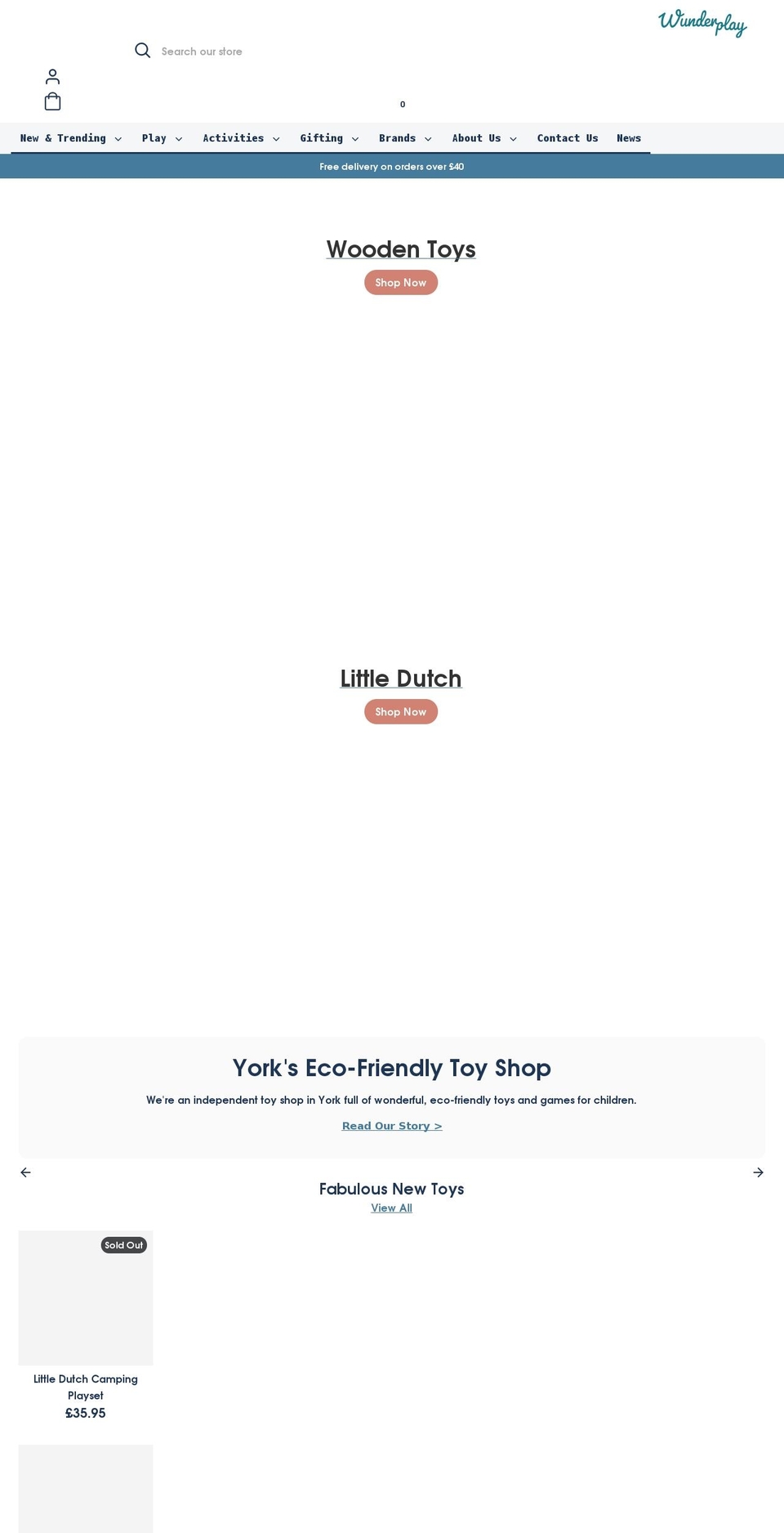 wunderplay.co.uk shopify website screenshot