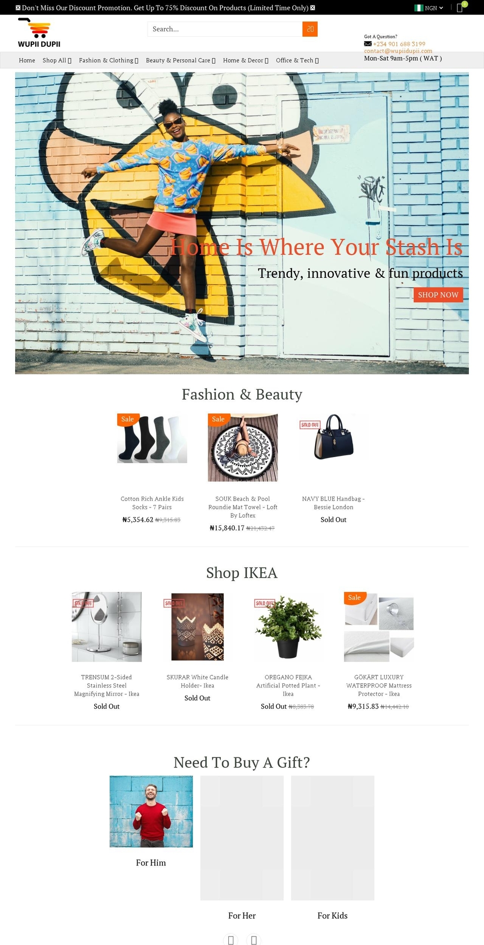 wupiidupii.com shopify website screenshot