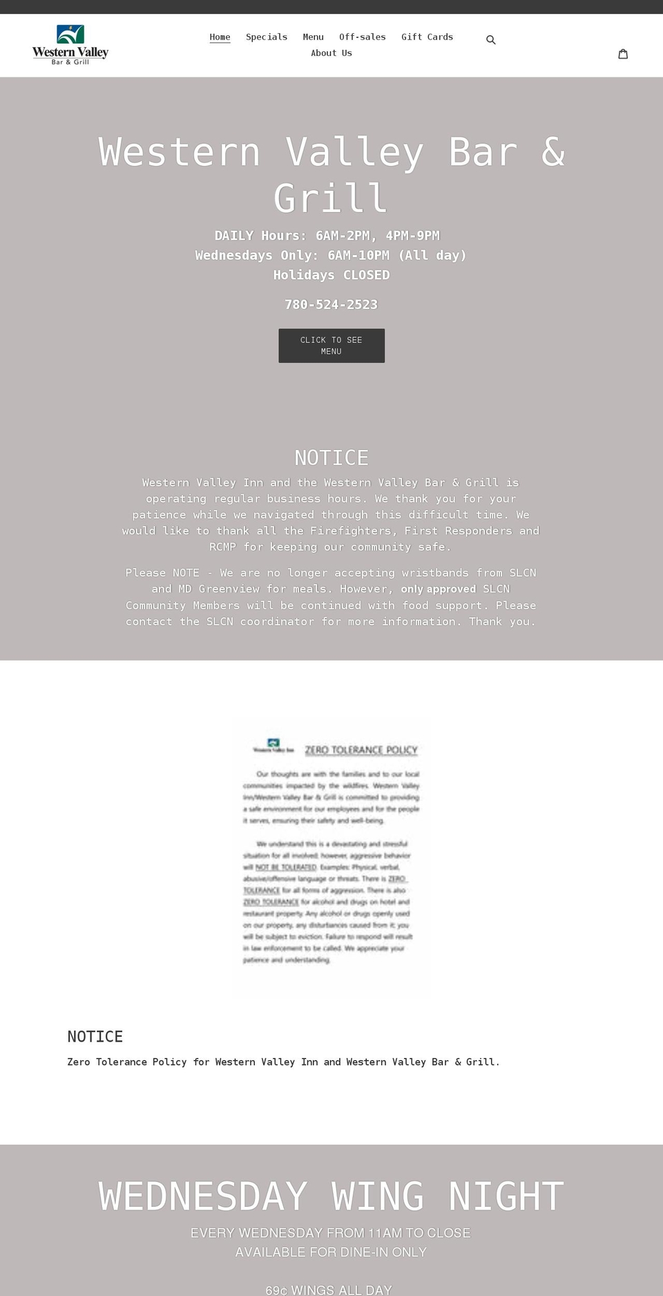 wvbargrill.com shopify website screenshot