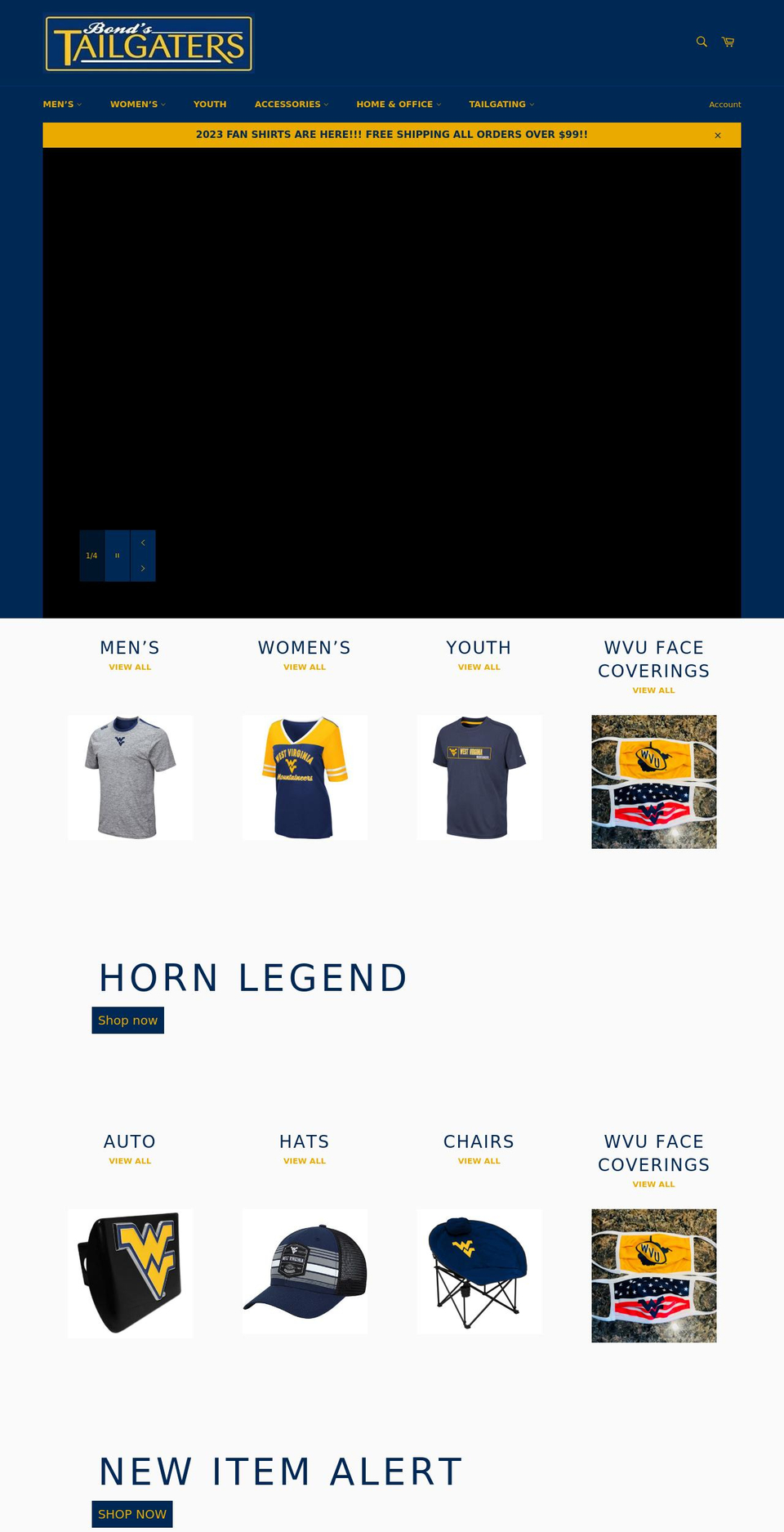 wvtailgaters.com shopify website screenshot