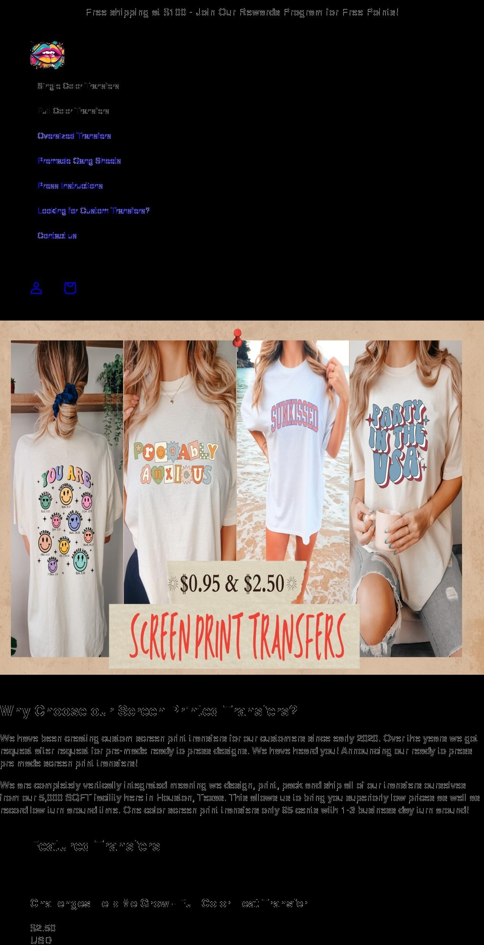 wwtransfers.com shopify website screenshot