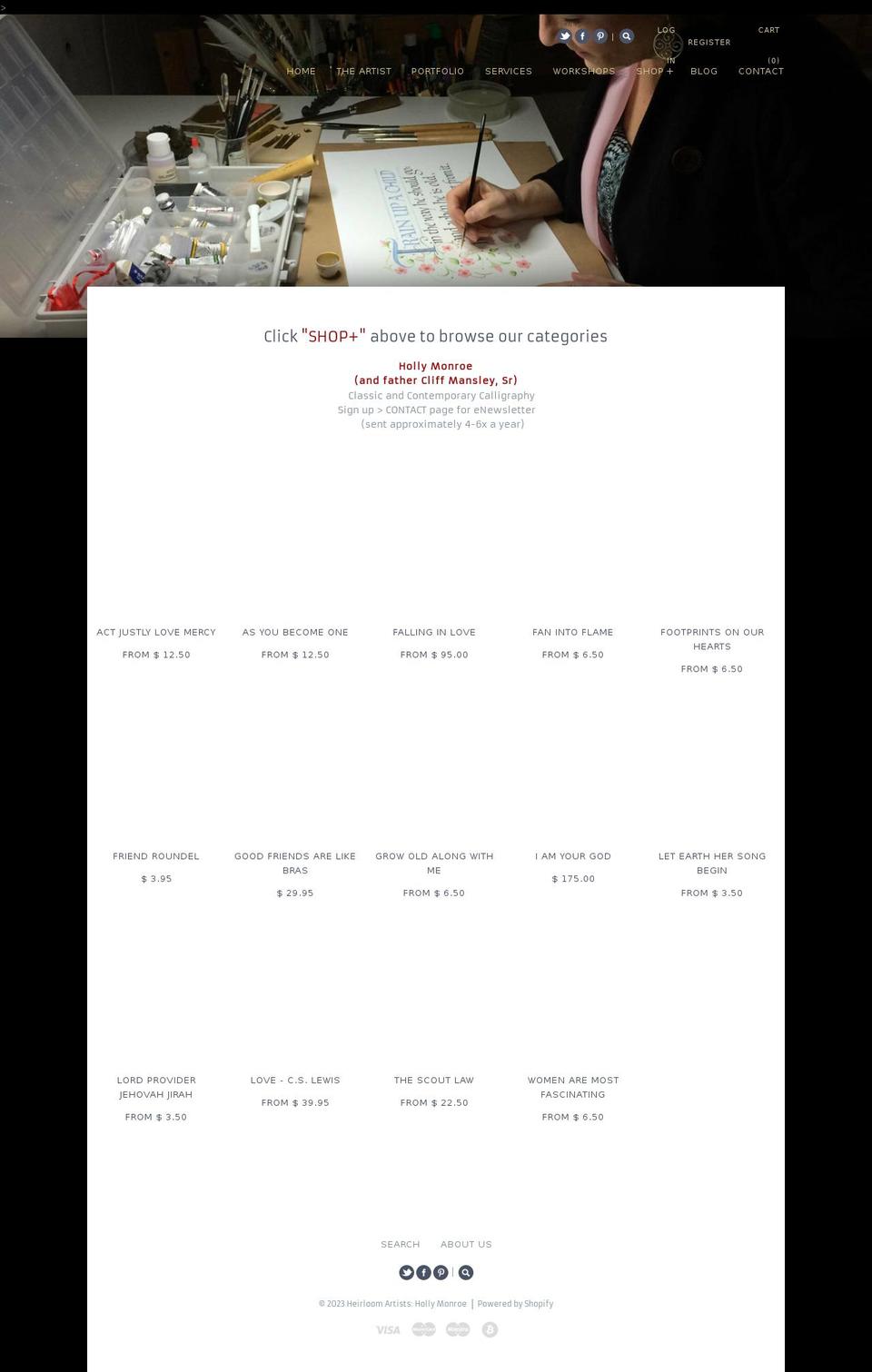 www-hollymonroe-com.myshopify.com shopify website screenshot