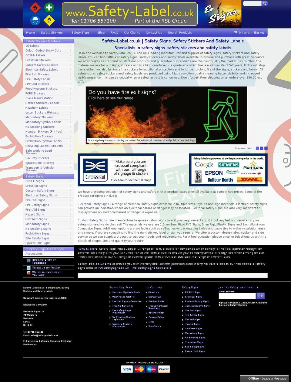 www-safety-label-co-uk.myshopify.com shopify website screenshot