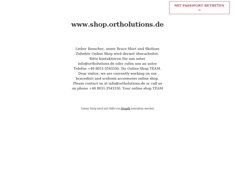 www-shop-ortholutions-de.myshopify.com shopify website screenshot