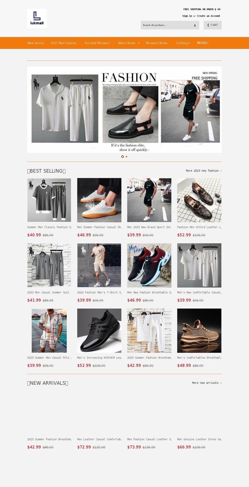 Dearjo Shopify theme site example www2.lukmall.com
