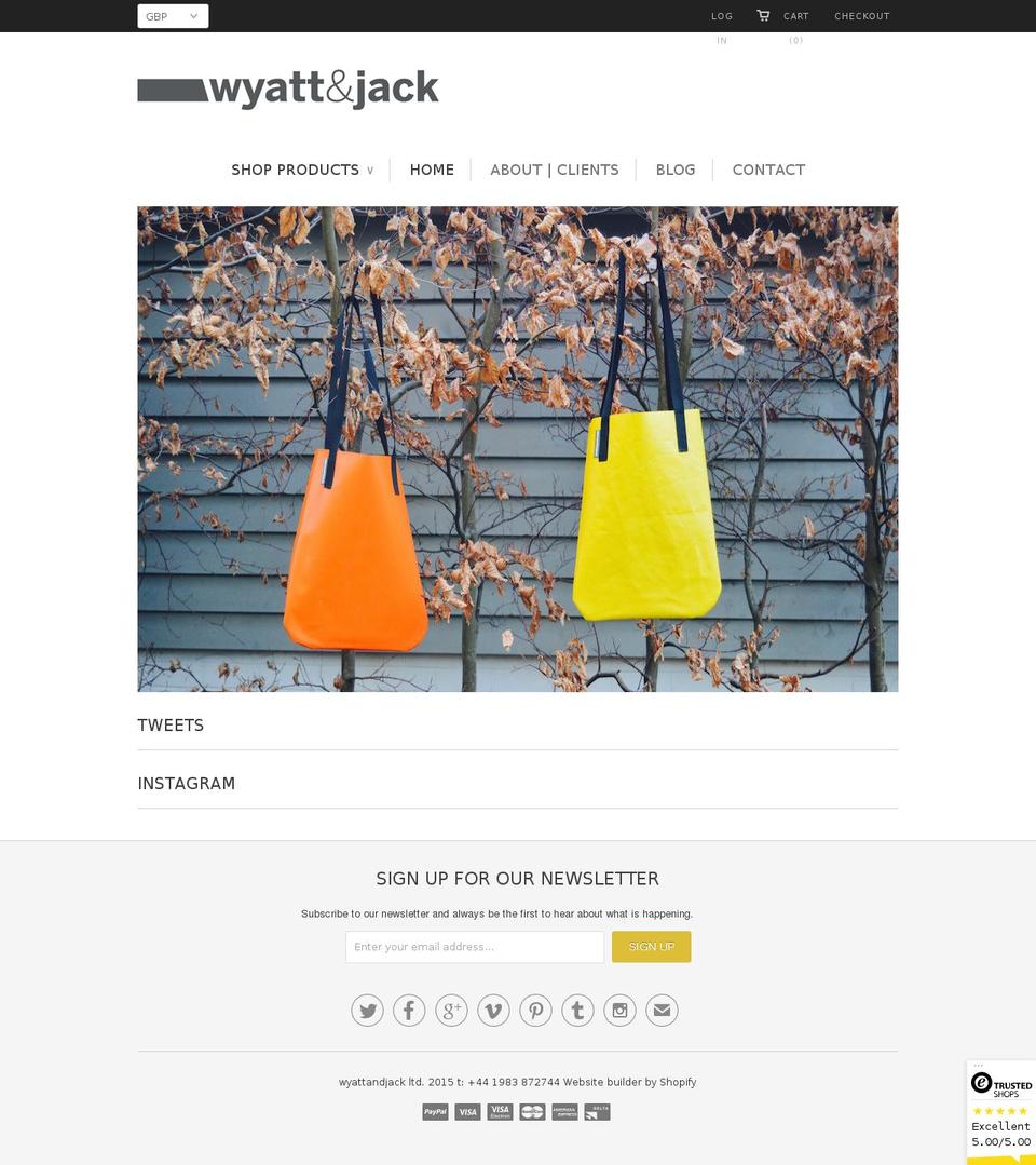 wyattandjack.com shopify website screenshot