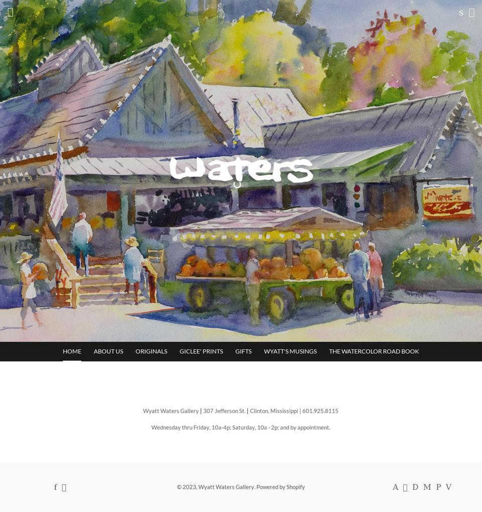wyattwaters.com shopify website screenshot
