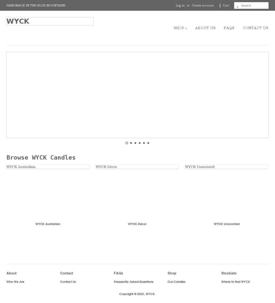 wyck.com.au shopify website screenshot