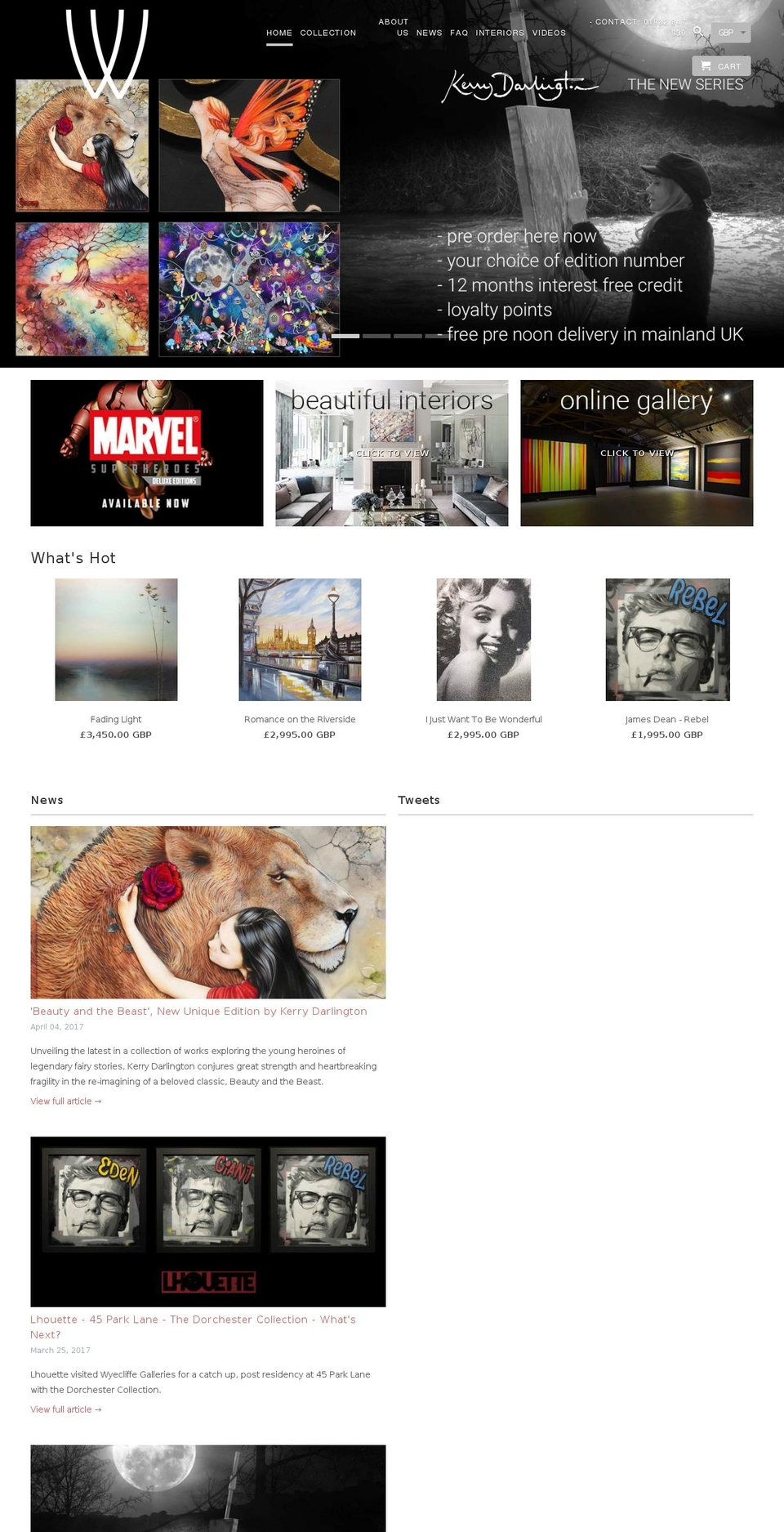 wyecliffegalleries.com shopify website screenshot