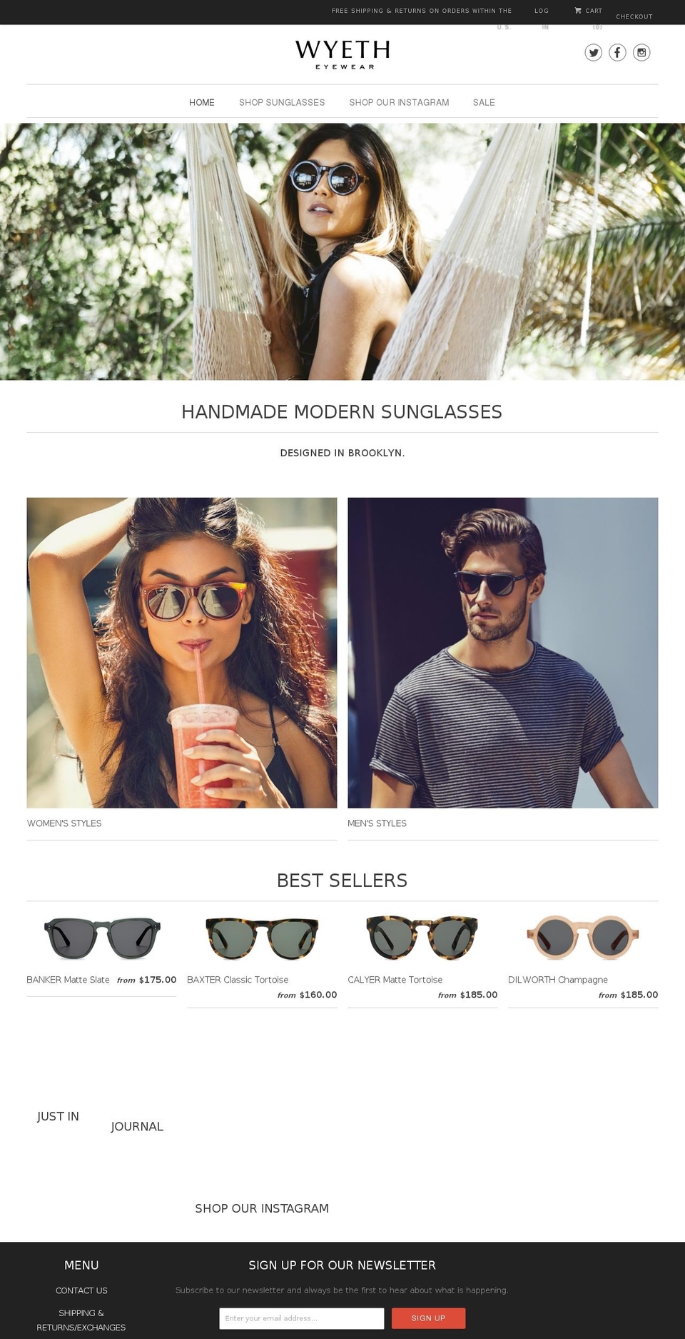 wyeth-eyewear.com shopify website screenshot