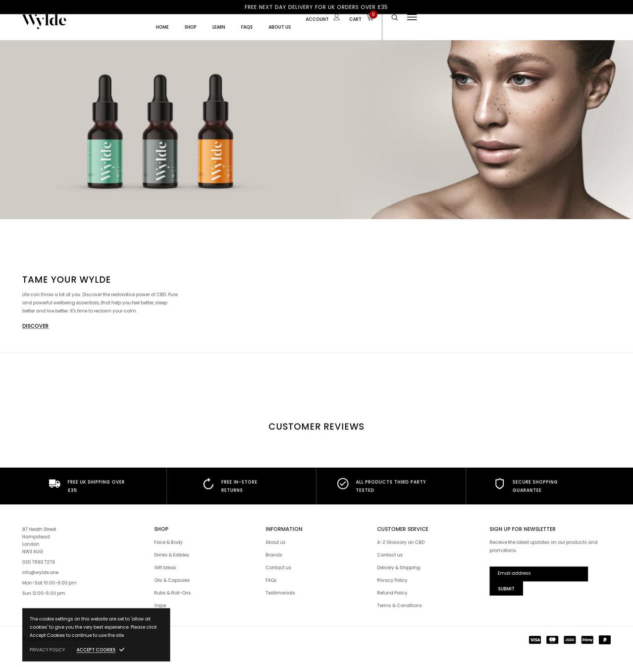 wylde.one shopify website screenshot