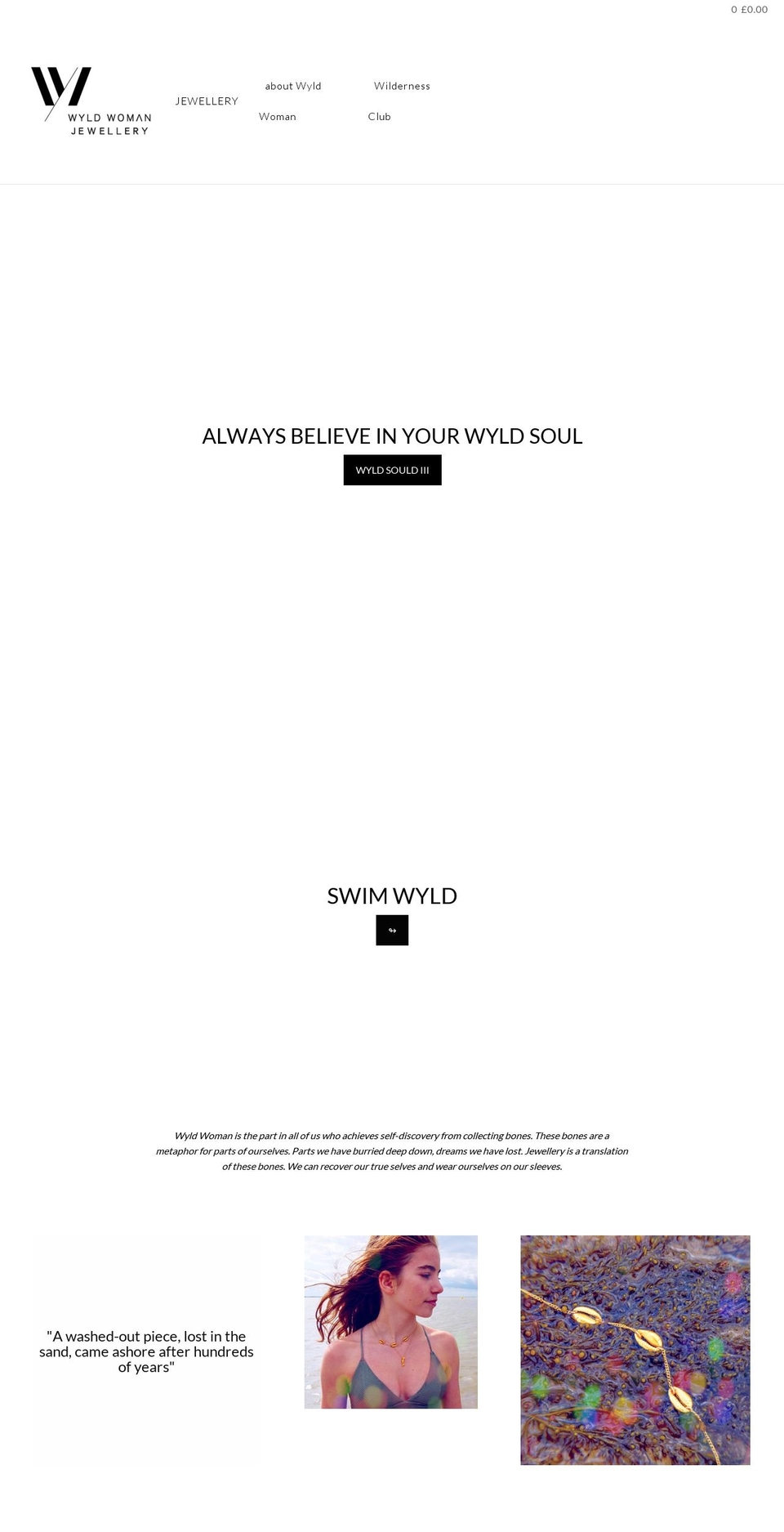 wyldwoman.com shopify website screenshot