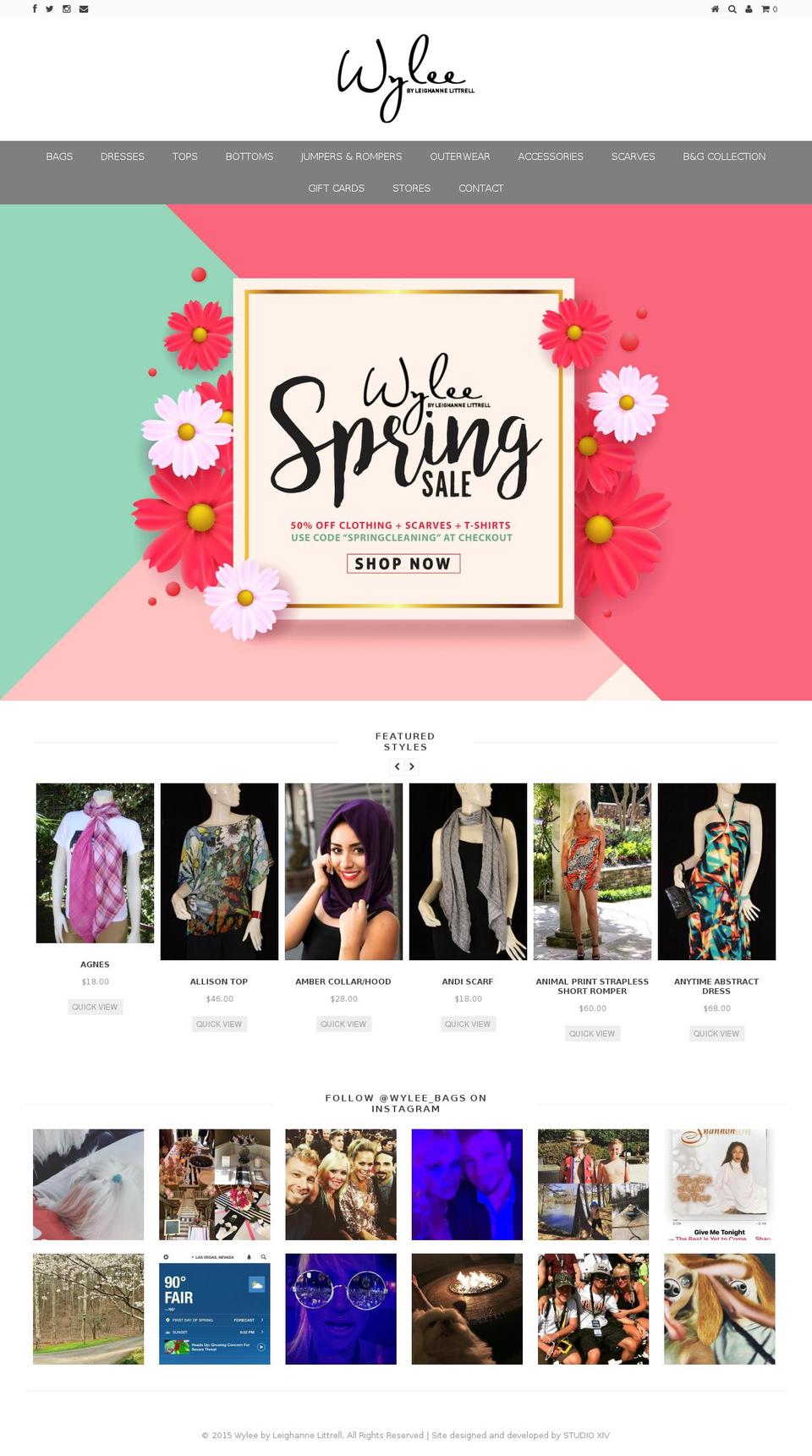 wyleebags.com shopify website screenshot