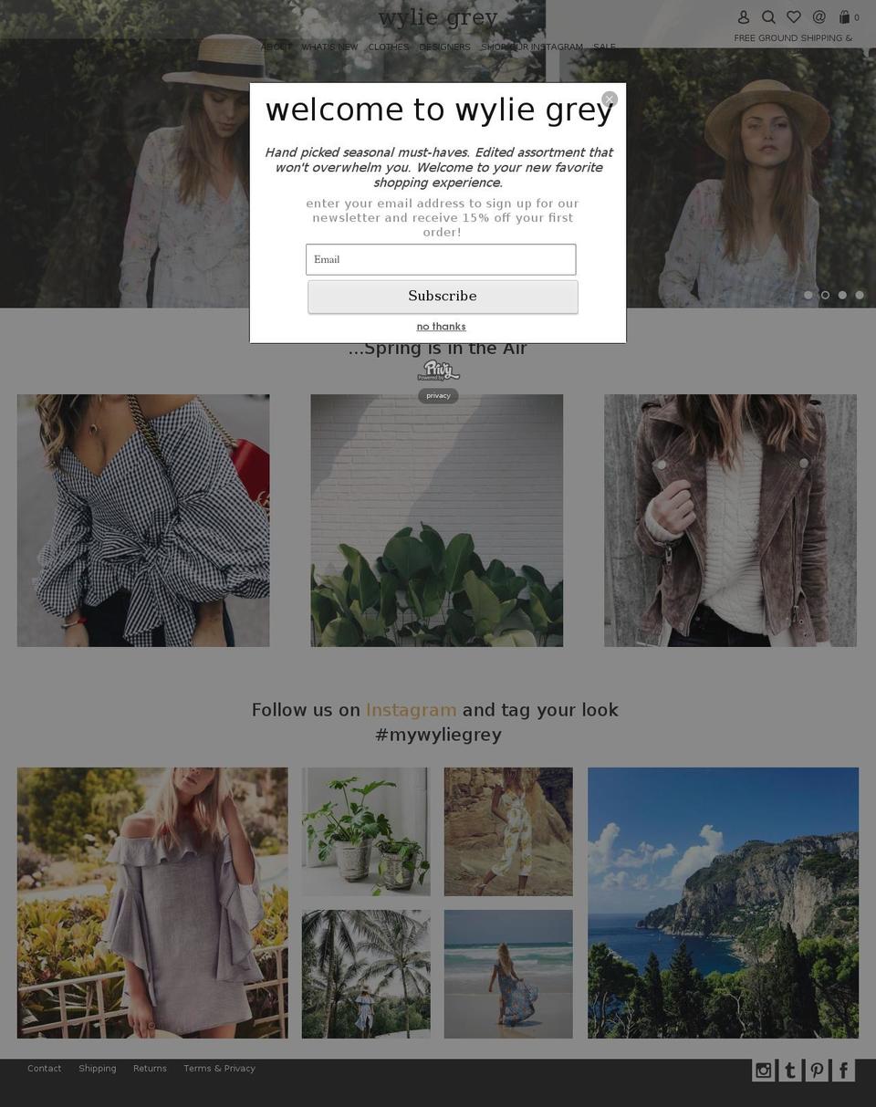 wyliegrey.com shopify website screenshot