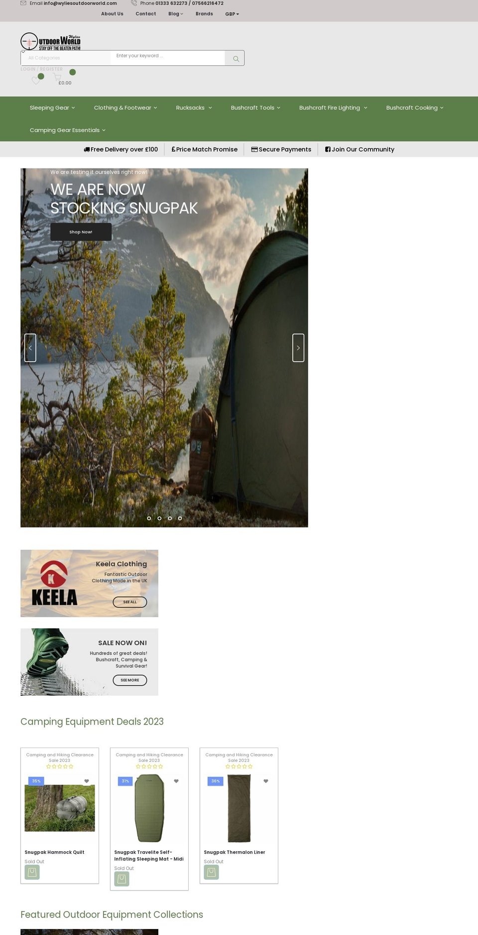 wyliesoutdoorworld.com shopify website screenshot