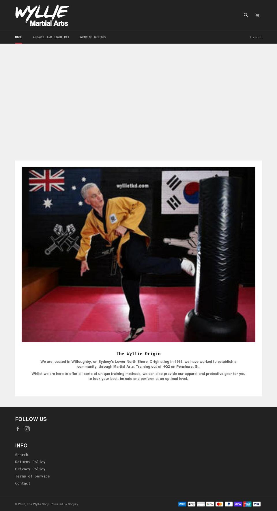 wyllie.shop shopify website screenshot