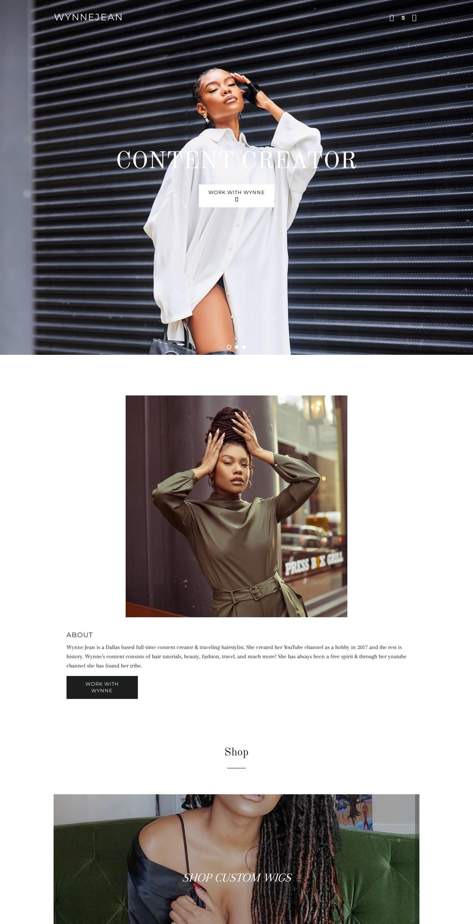 wynnejean.com shopify website screenshot