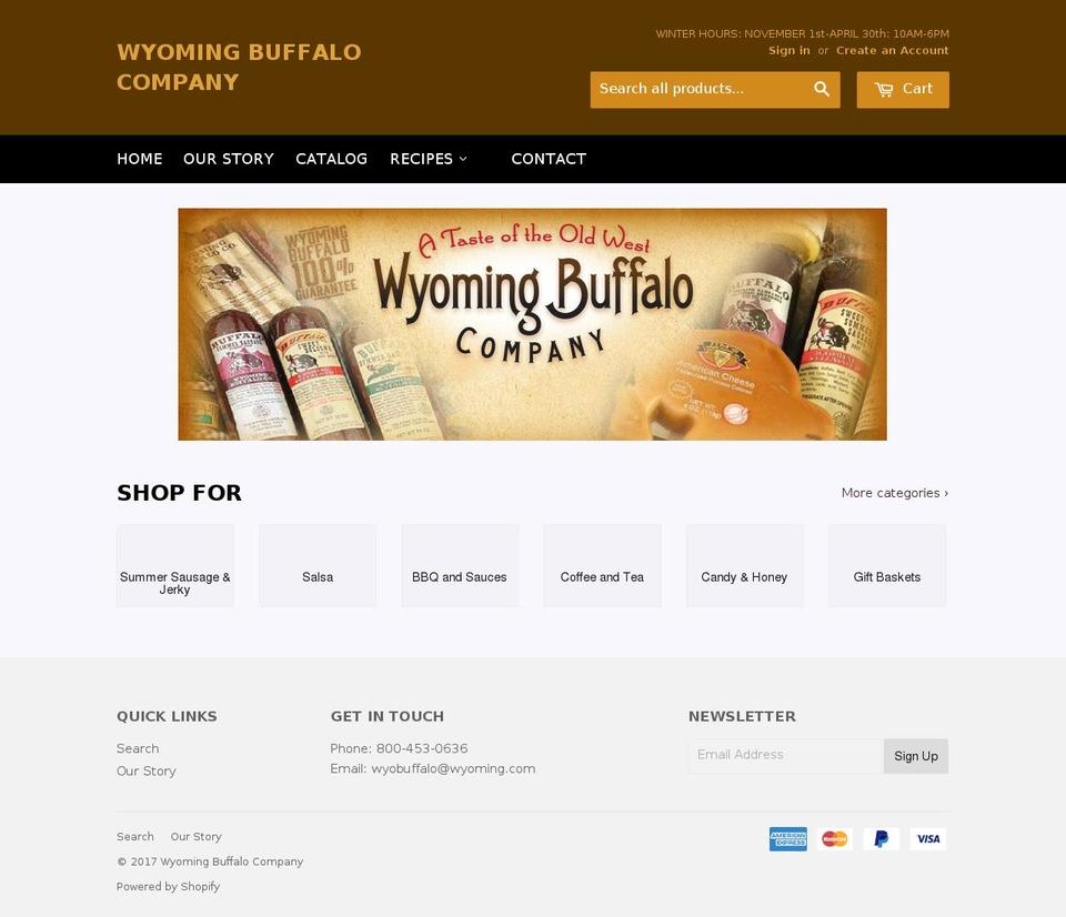 wyobuffalo.com shopify website screenshot