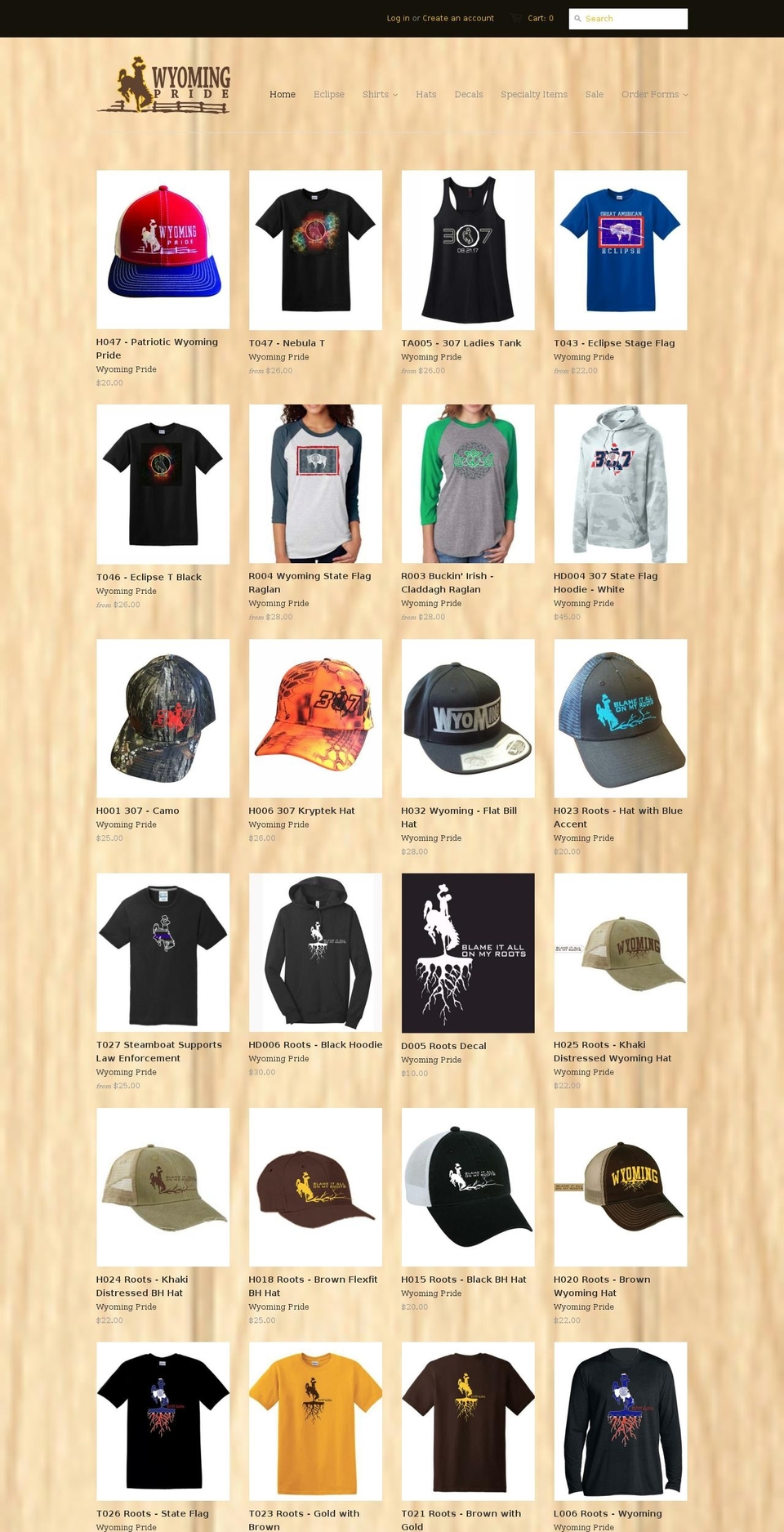 wyomingpride.com shopify website screenshot