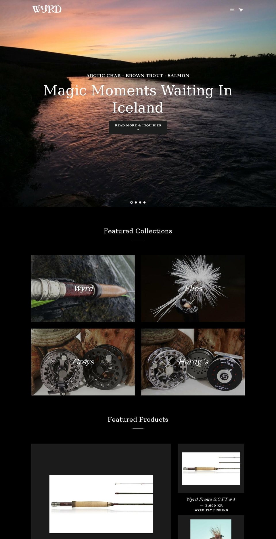 wyrdflyfishing.com shopify website screenshot