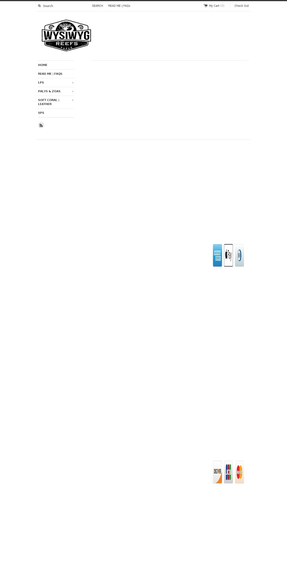 wysiwygreefs.com shopify website screenshot