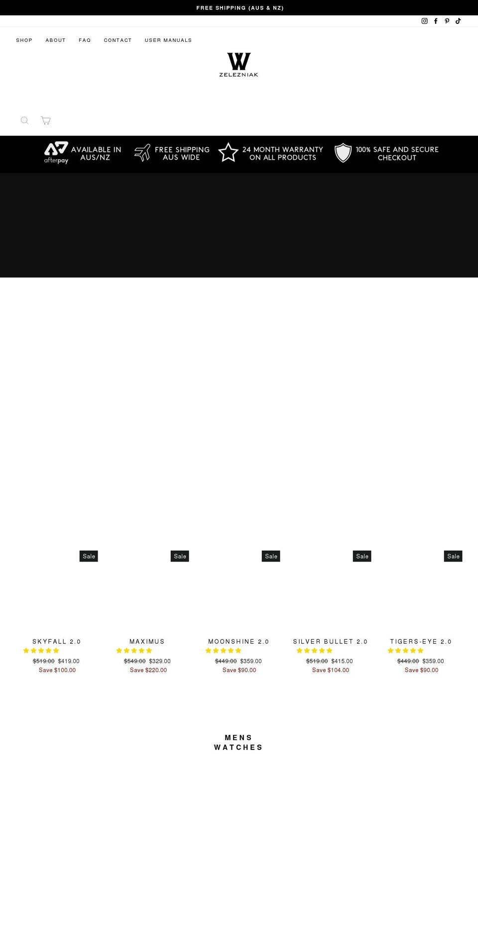 wzelezniak.com.au shopify website screenshot
