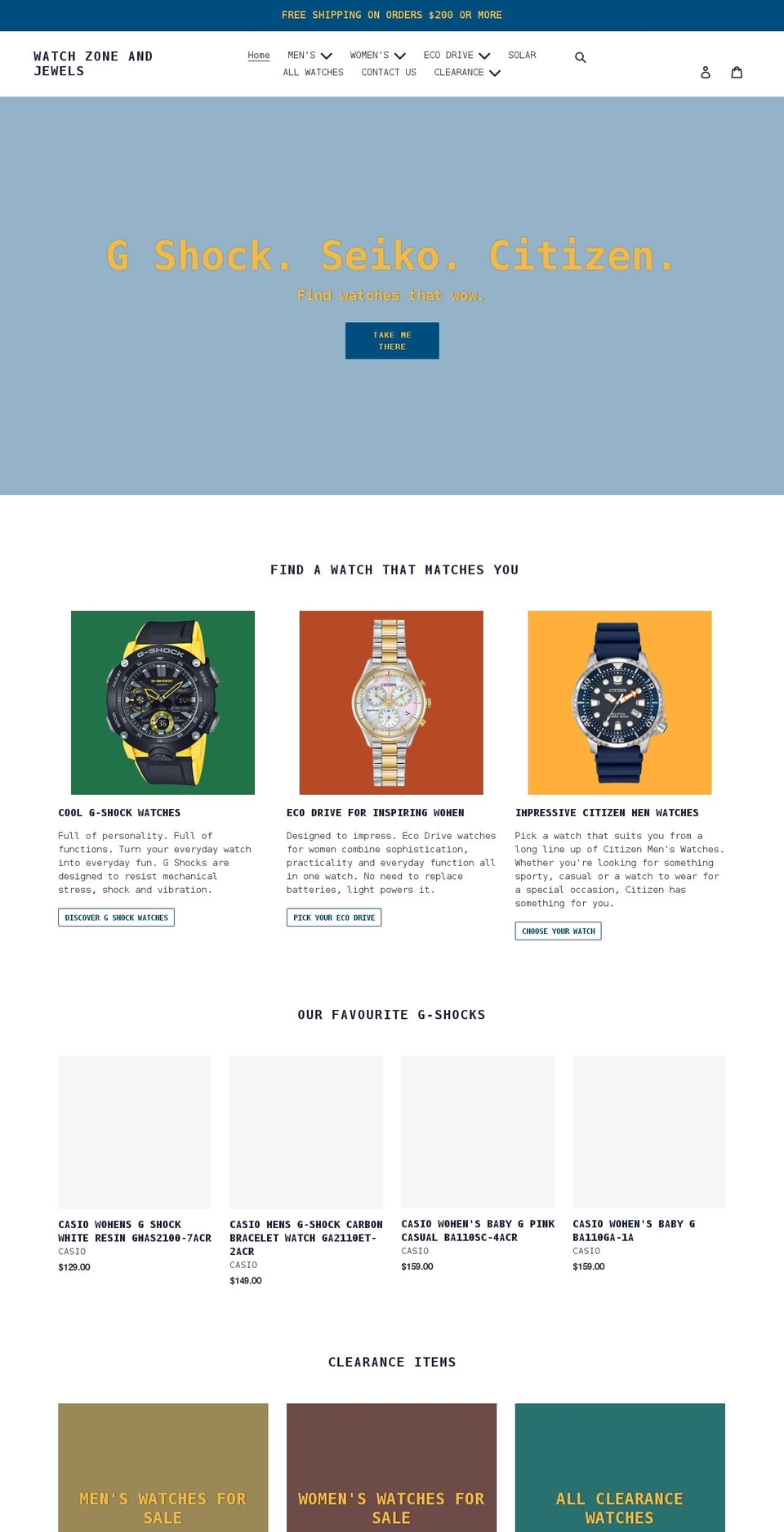 wzjewels.com shopify website screenshot