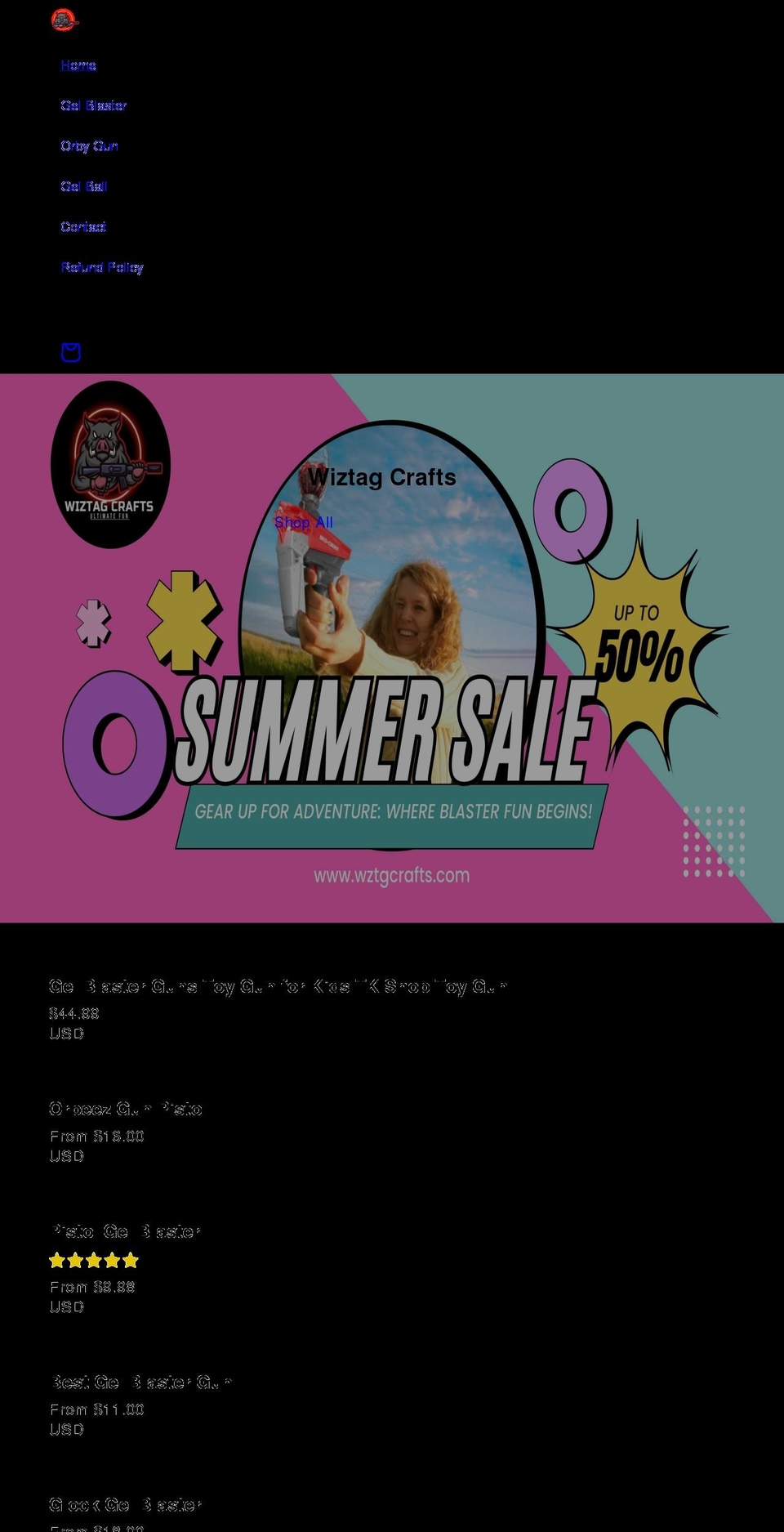 wztgcrafts.com shopify website screenshot