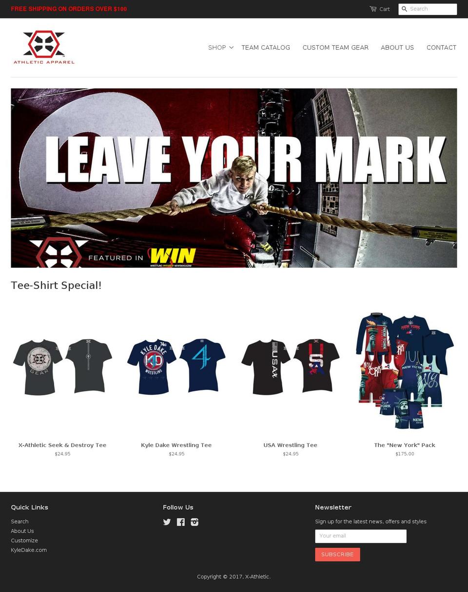 x-athletic.com shopify website screenshot