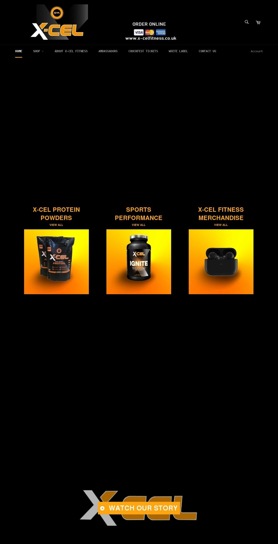 x-celfitness.co.uk shopify website screenshot