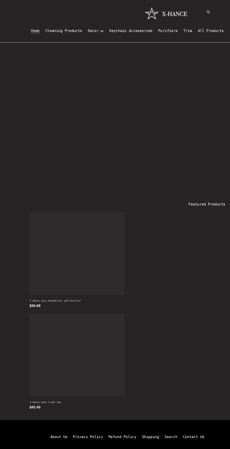 x-hance.com shopify website screenshot