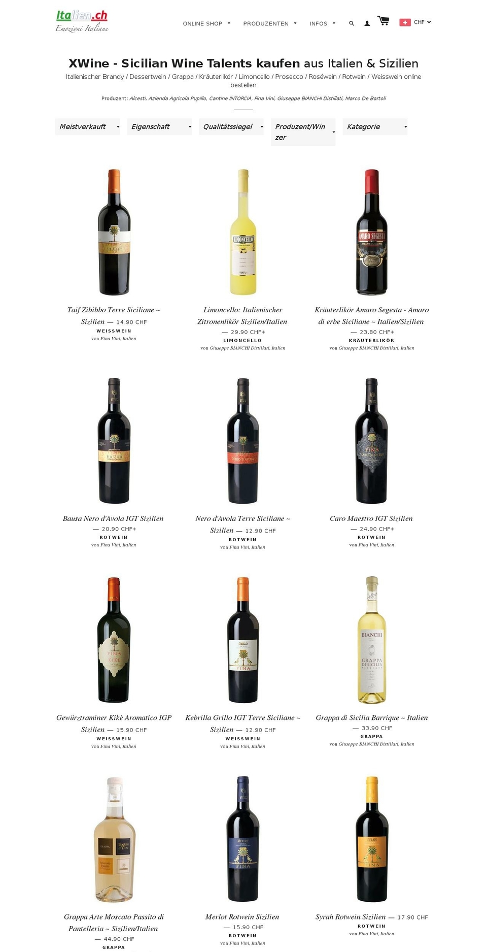 x-wine.ch shopify website screenshot