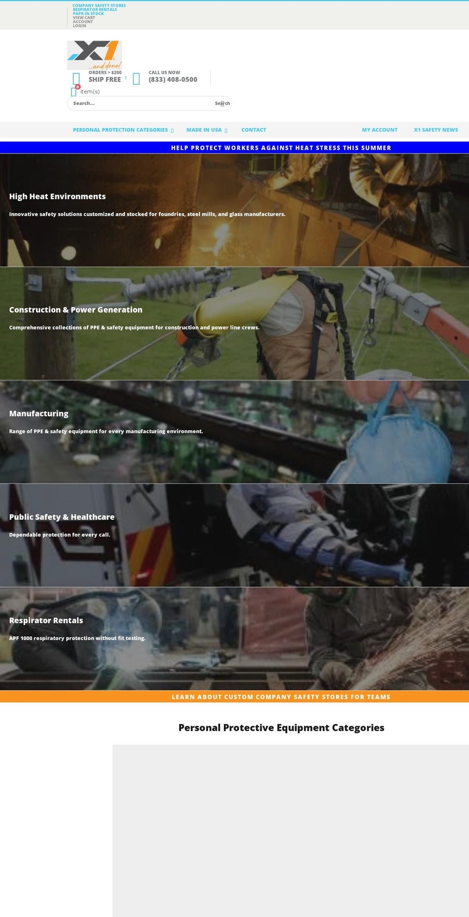 x1-safety-llc.myshopify.com shopify website screenshot