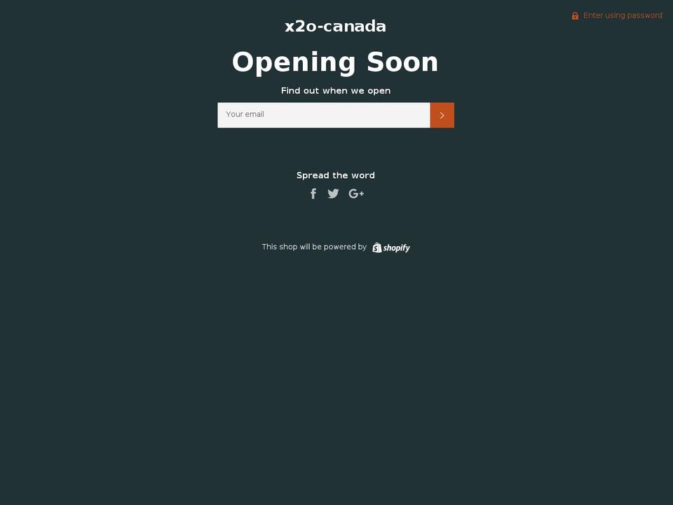 x2o-canada.com shopify website screenshot
