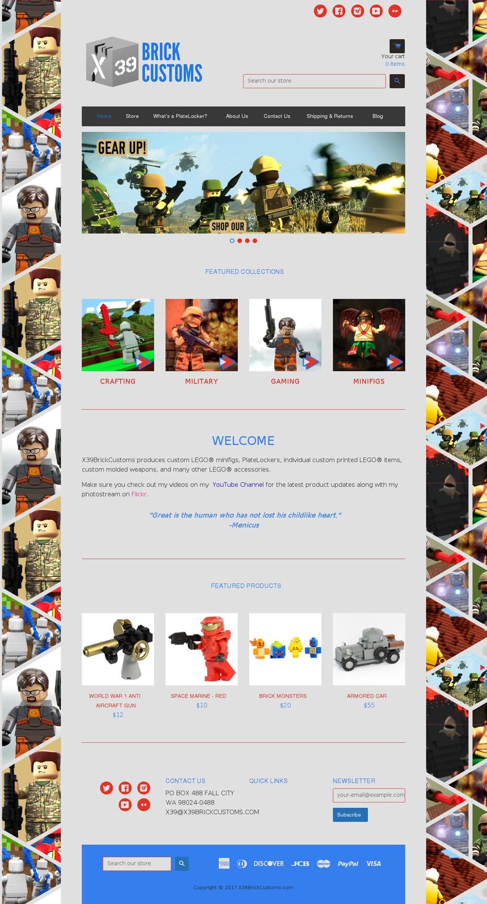 x39brickcustoms.com shopify website screenshot