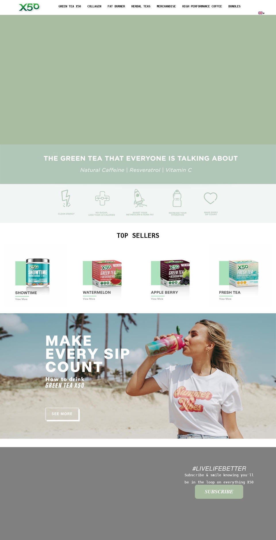 x50lifestyle.co.uk shopify website screenshot