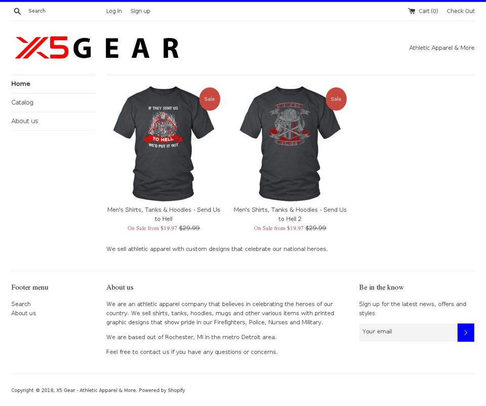 x5gear.com shopify website screenshot