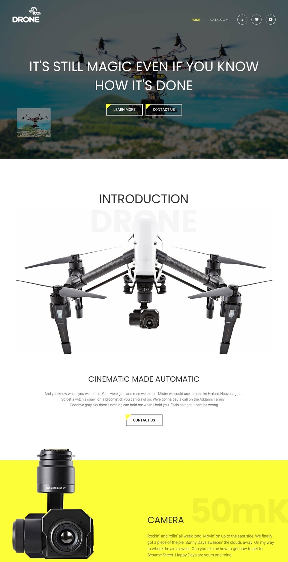 Drone-home- Shopify theme site example xalphafitness.com