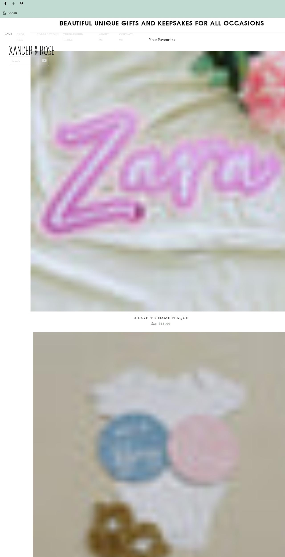 xanderandrose.com shopify website screenshot